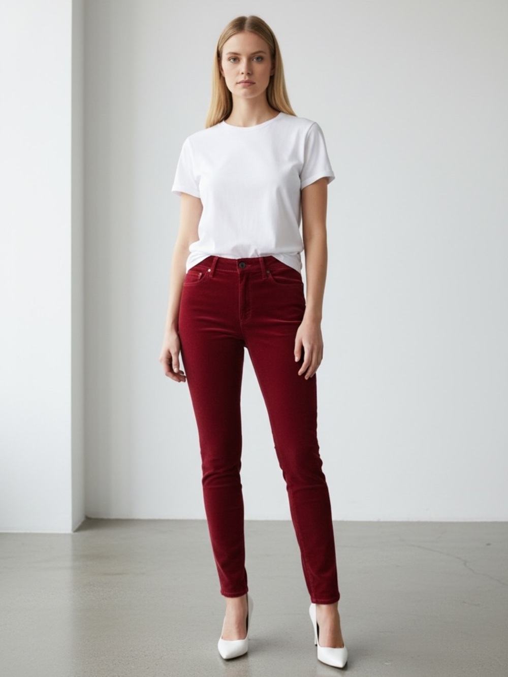 Articles of Society Red Velvet Skinny Jeans Women’s Soft Stretch NWT
